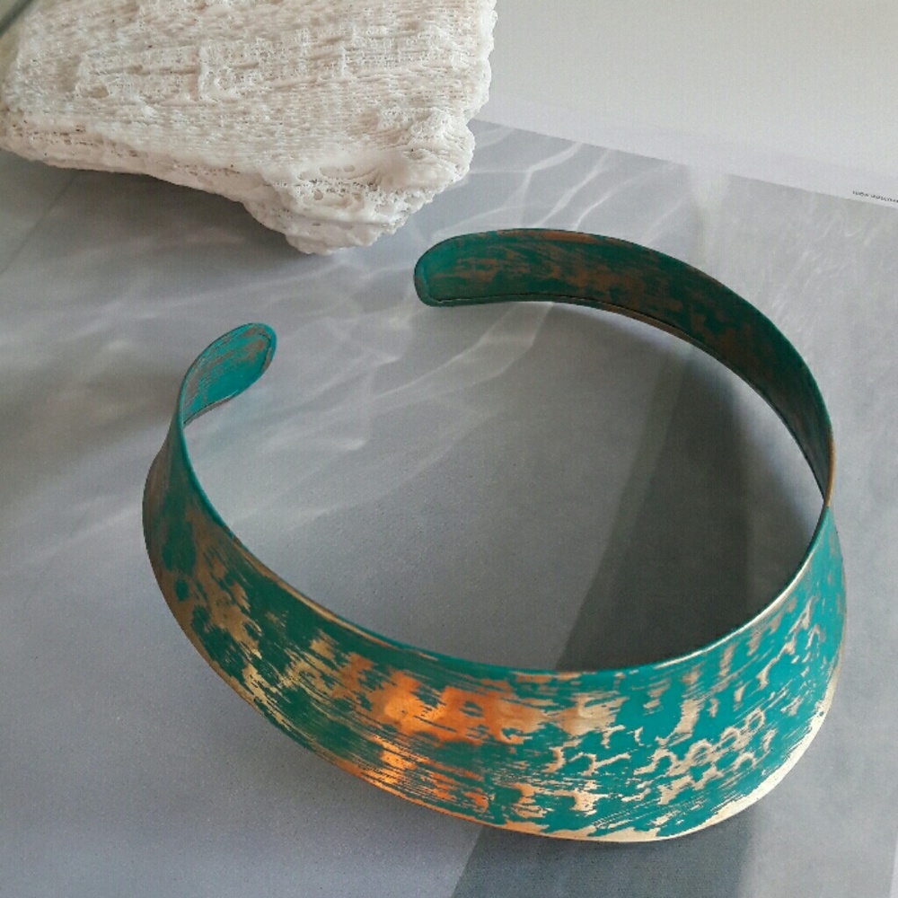Costal Patina Style Cuff Necklace